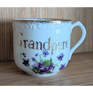 Vintage Grandpere Cup Mug - Japan - Grandfather / Grandad  - Gold Trim